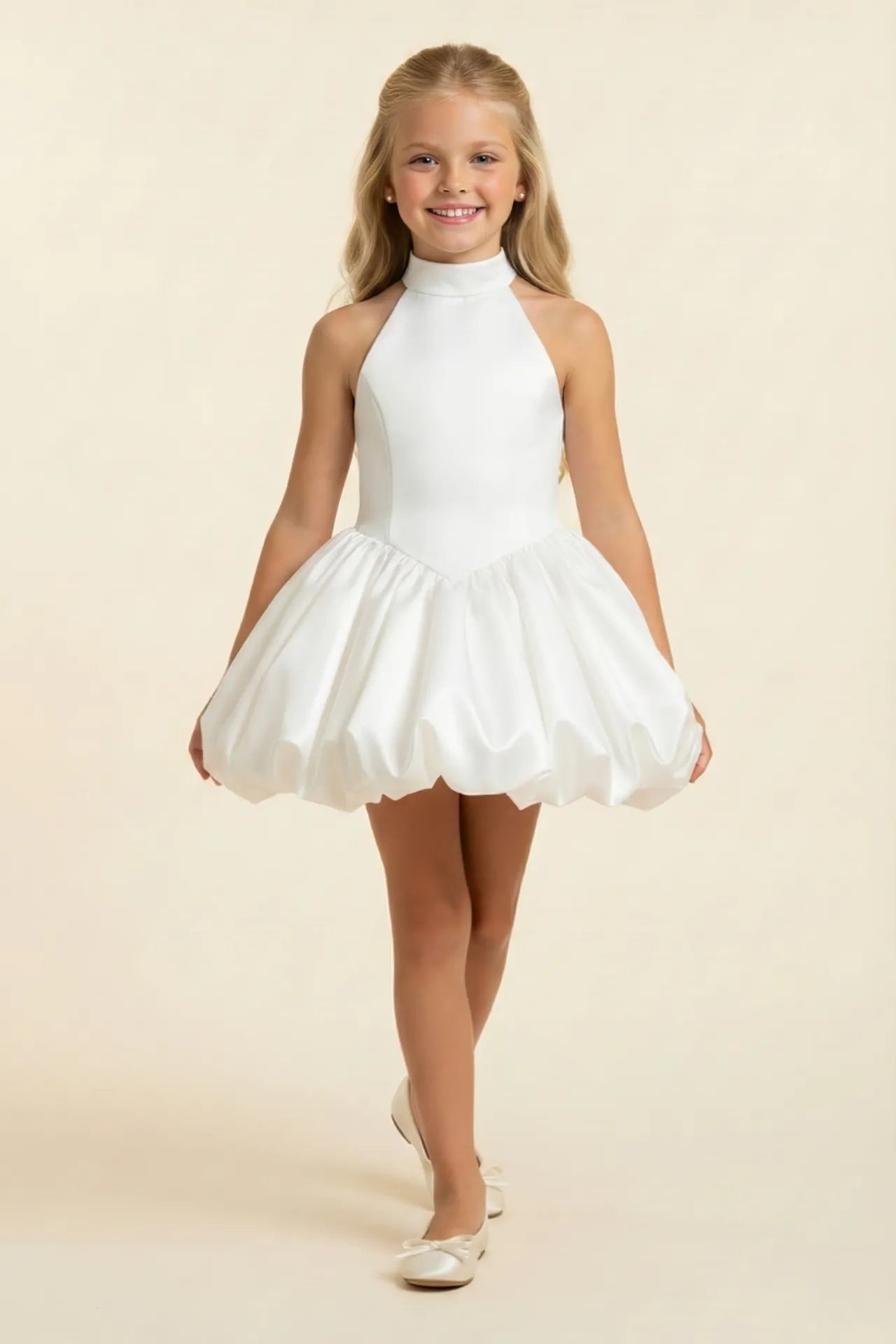 Princess Lumi Kız Çocuk Abiye Elbise - Beyaz