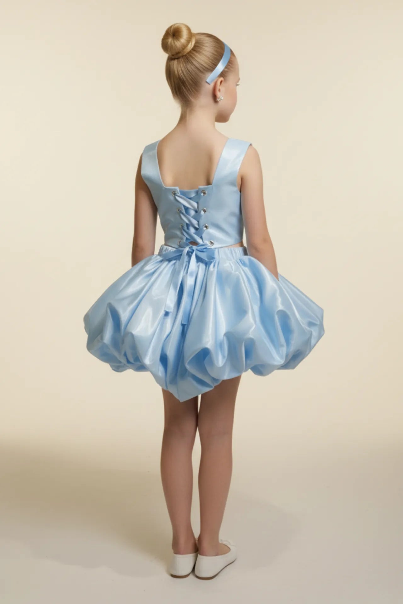 Bloom Kız Çocuk Crop ve Etek Takım - Mavi