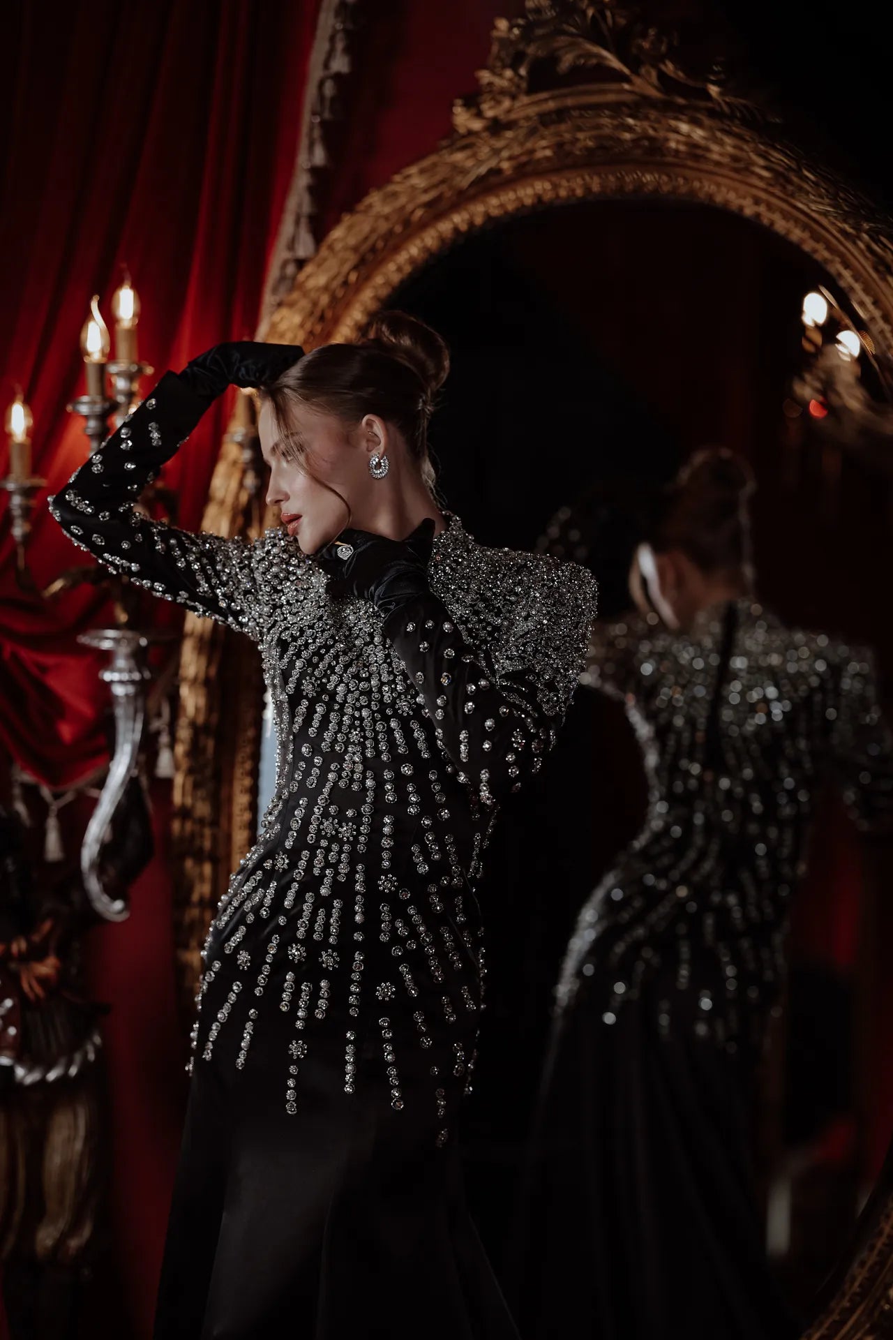 Midnight Majesty Kasnak İşi Tesettür Abiye