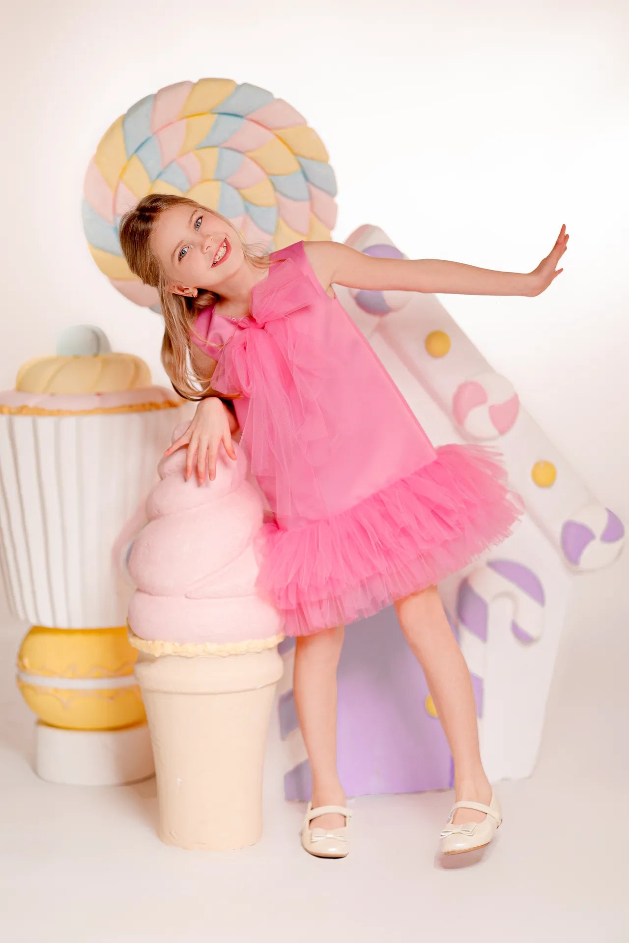 Candy Pop Kız Çocuk Abiye Elbise - Pembe