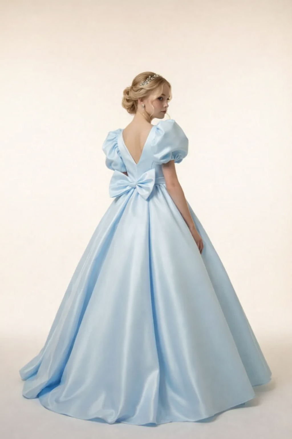 Queen Kız Çocuk Abiye Elbise - Mavi