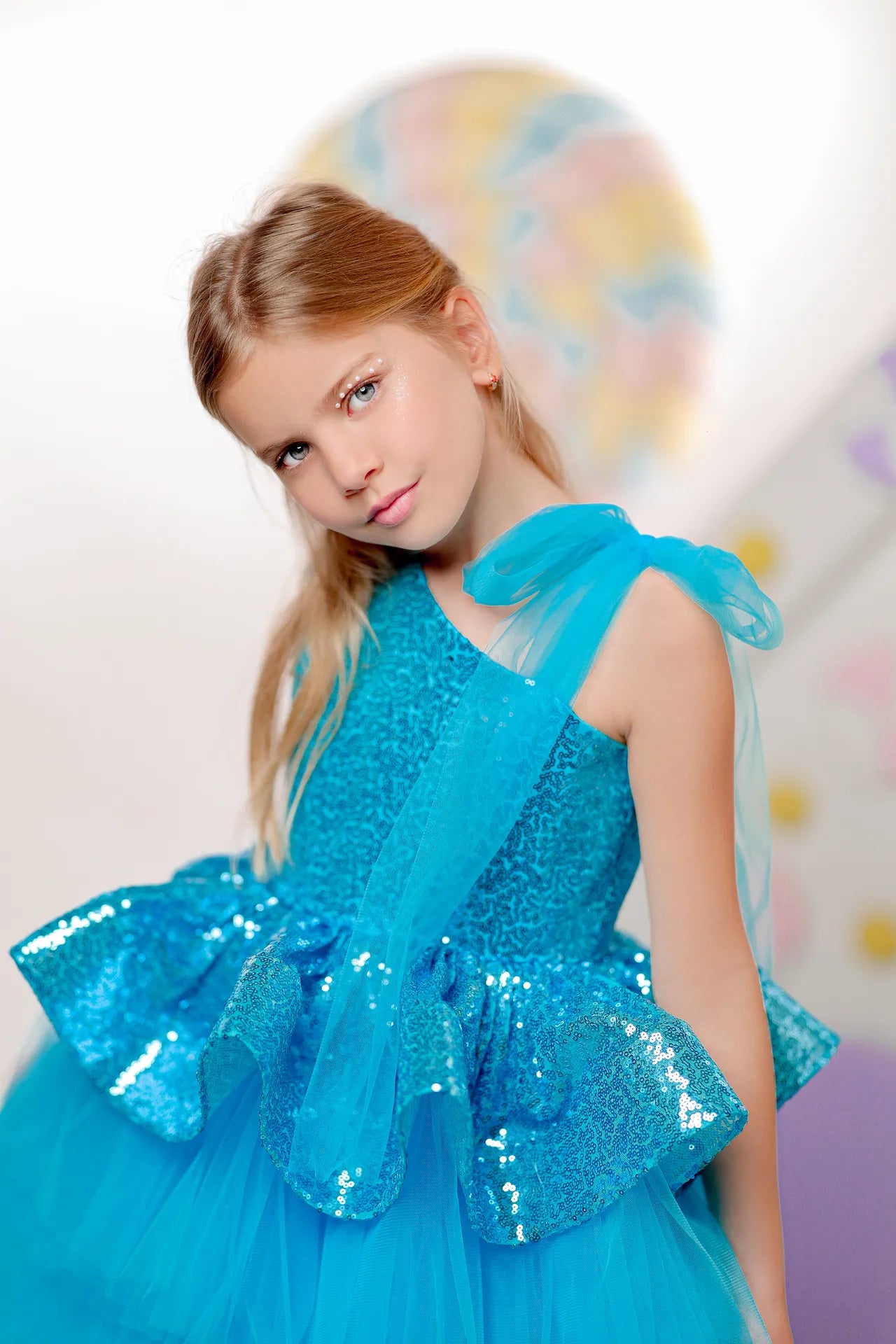 Twinkle Kız Çocuk Abiye Elbise - Mavi