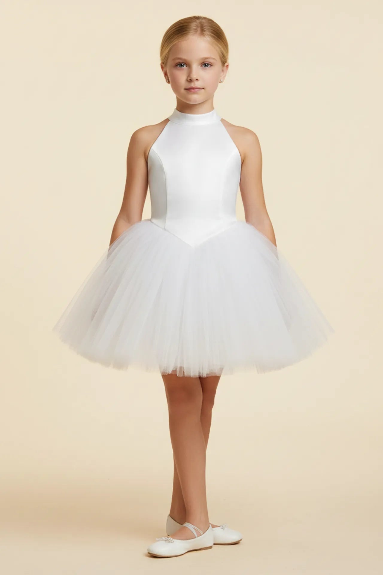 Moonette Kız Çocuk Abiye Elbise - Beyaz