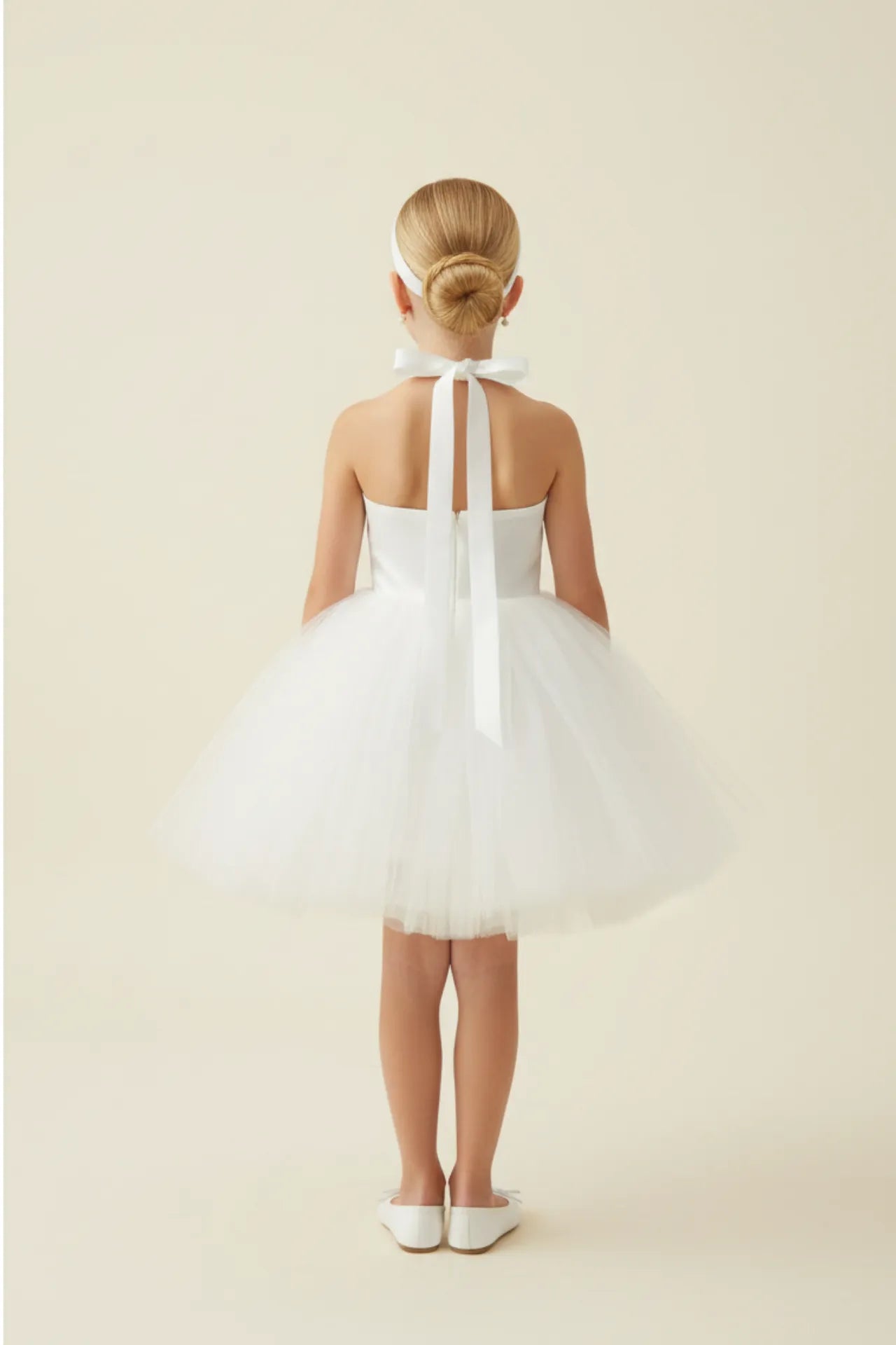 Moonette Kız Çocuk Abiye Elbise - Beyaz