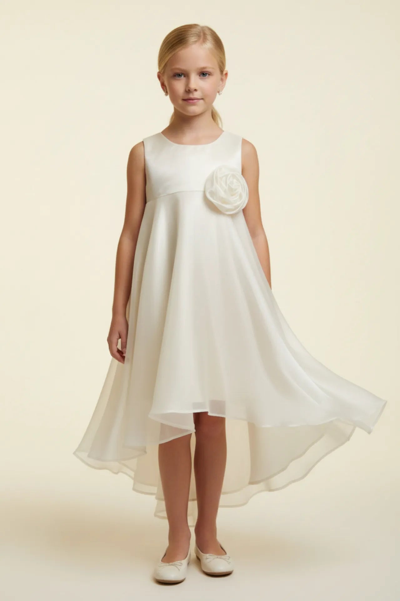 Rose Gleam Kız Çocuk Abiye Elbise - Beyaz