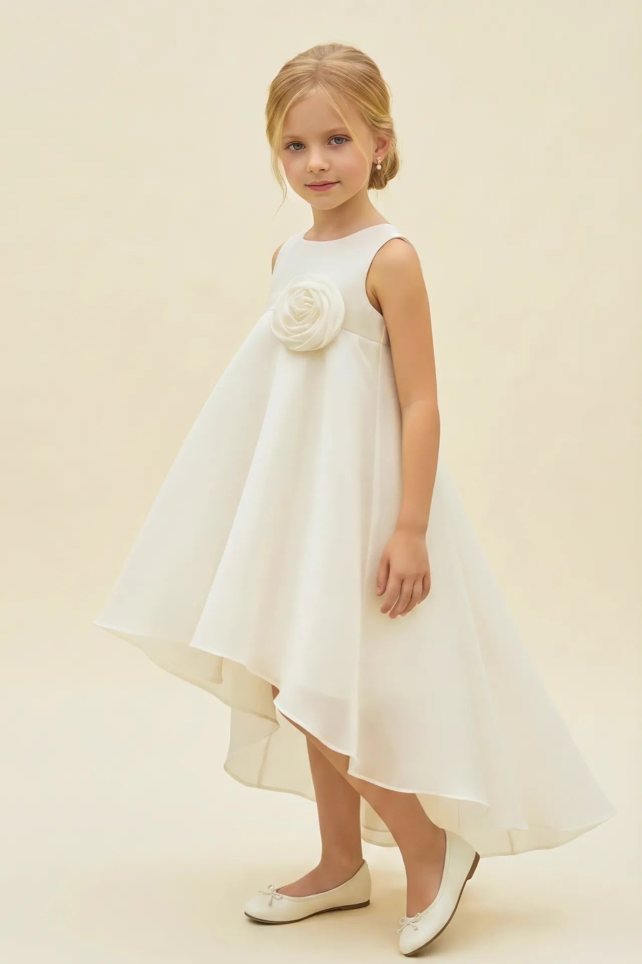 Rose Gleam Kız Çocuk Abiye Elbise - Beyaz