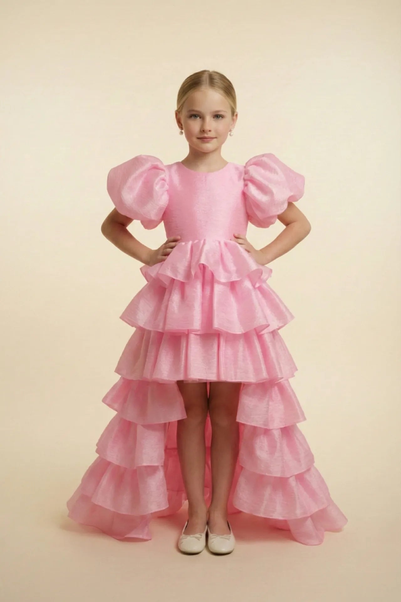 Elara Kız Çocuk Abiye Elbise - Pembe