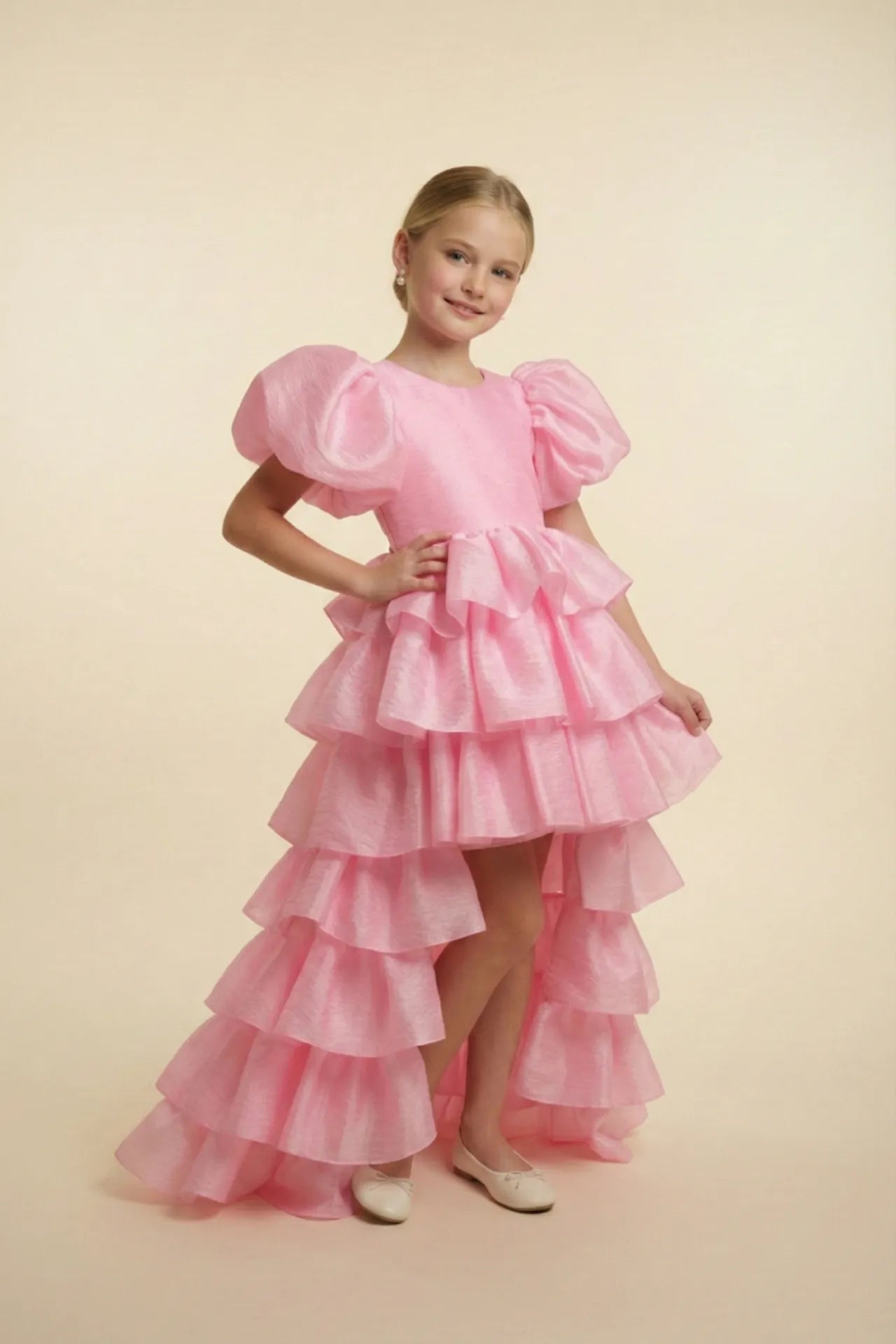 Elara Kız Çocuk Abiye Elbise - Pembe