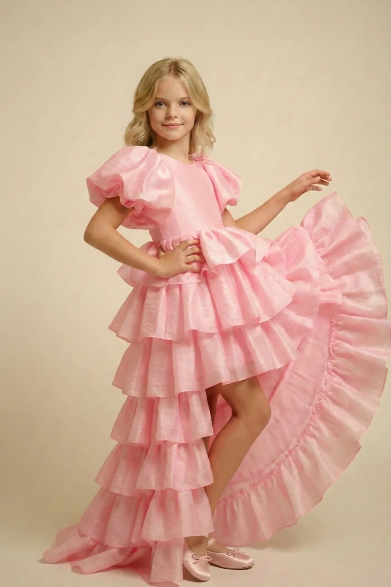 Elara Kız Çocuk Abiye Elbise - Pembe