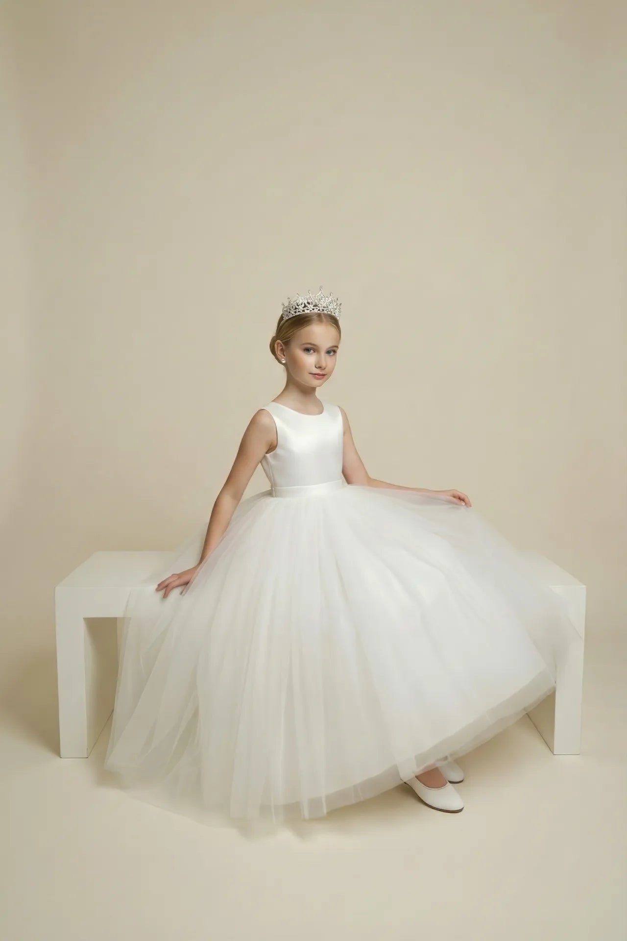 Princess Bride Kız Çocuk Abiye Elbise - Beyaz