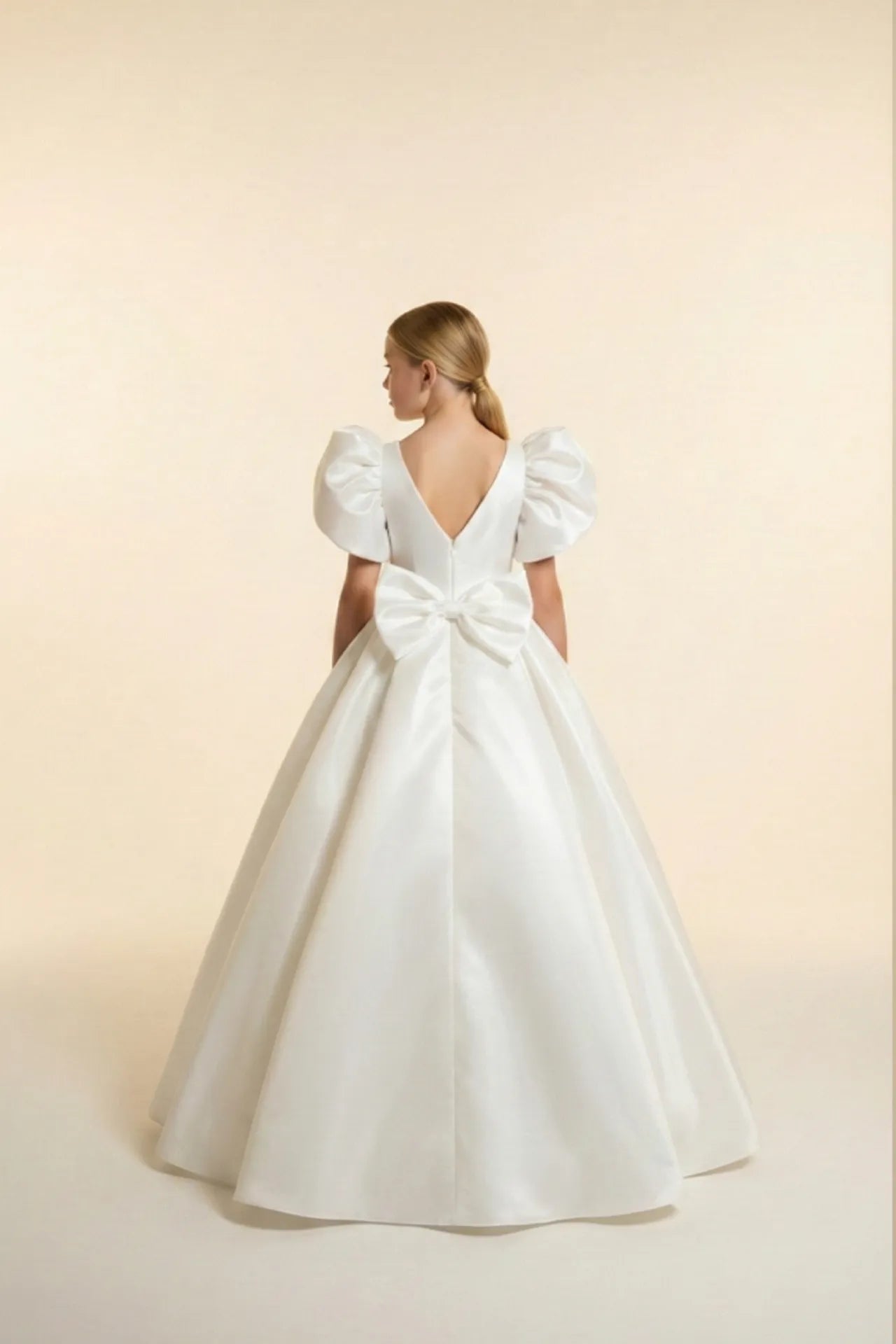 Queen Kız Çocuk Abiye Elbise - Beyaz