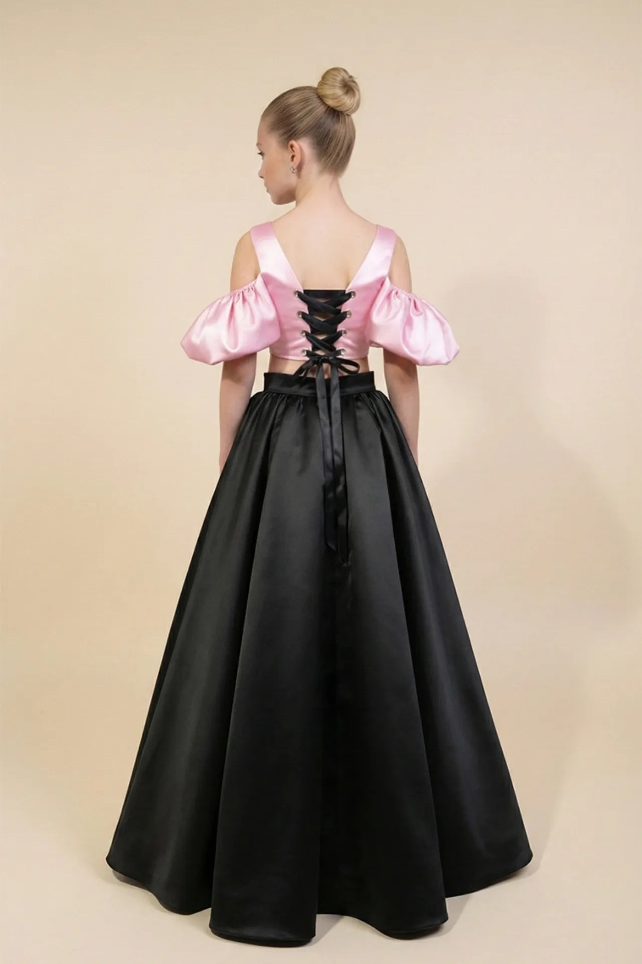 Charm Kız Çocuk Crop ve Etek Takım - Siyah