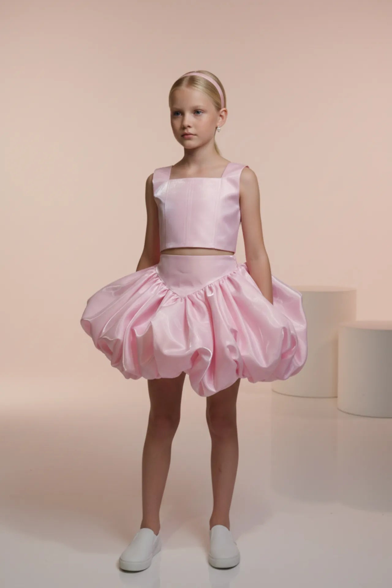 Bloom Kız Çocuk Crop ve Etek Takım - Pembe