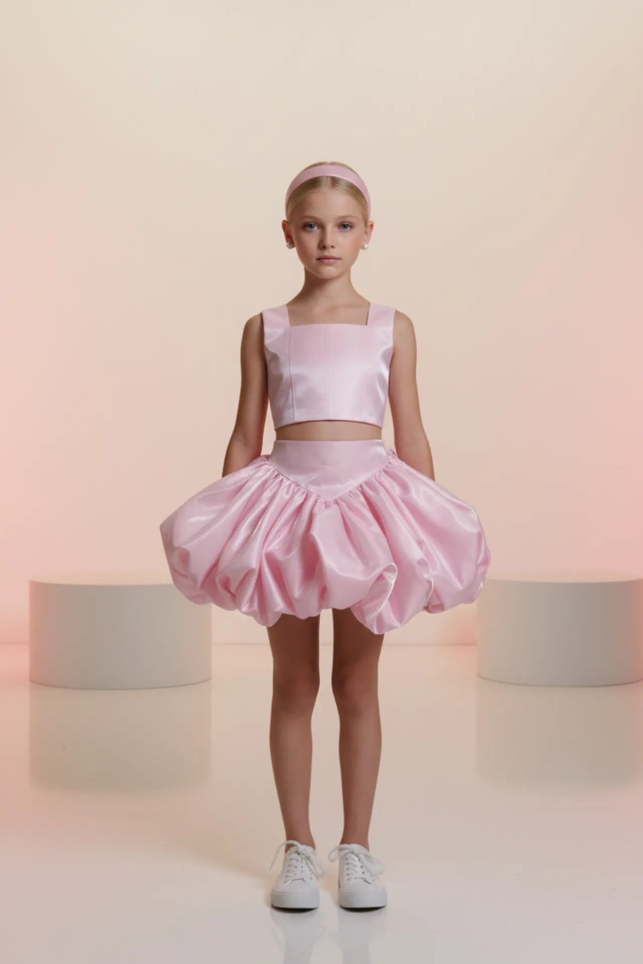 Bloom Kız Çocuk Crop ve Etek Takım - Pembe