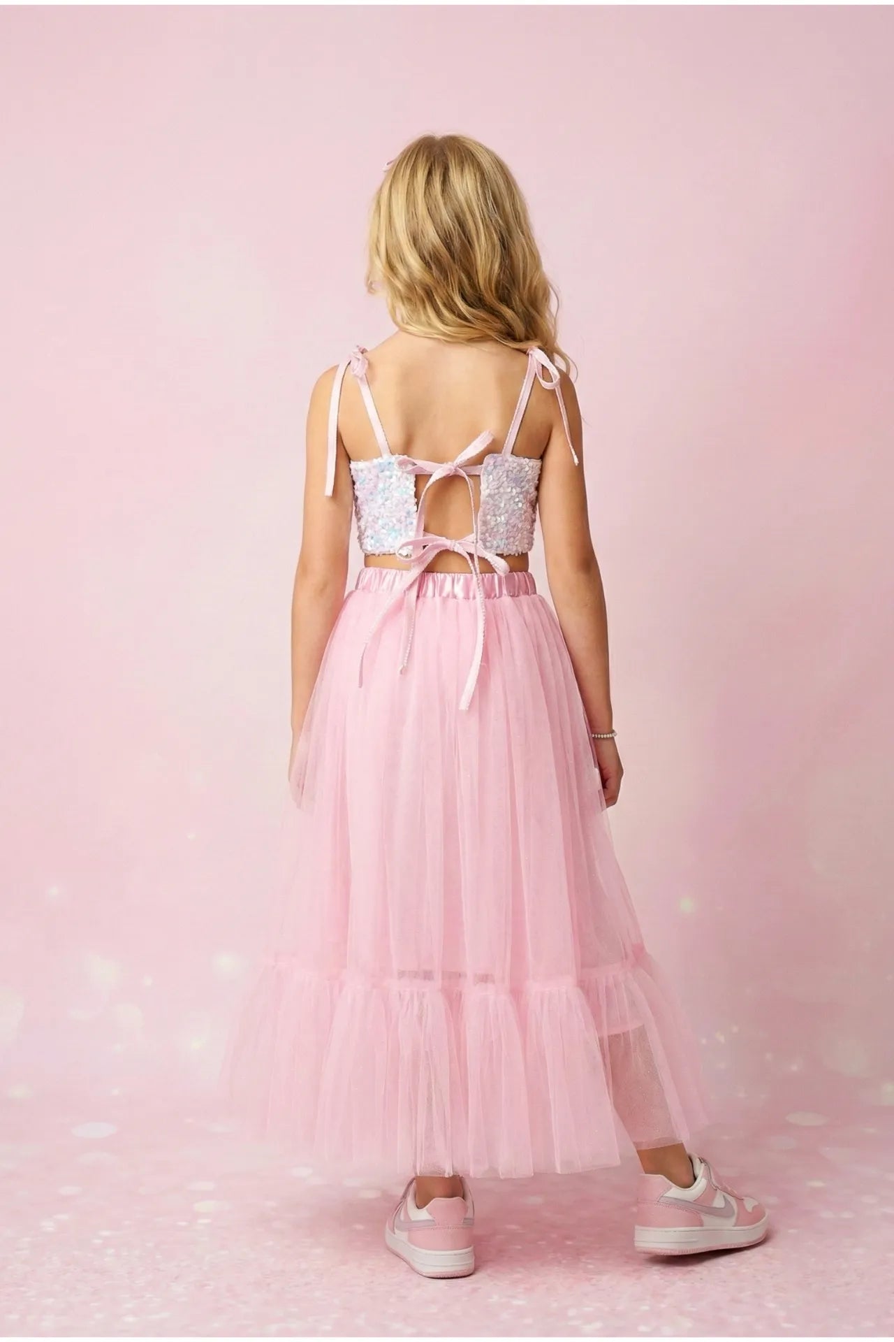 Twinky Kız Çocuk Crop ve Etek Takım - Pembe