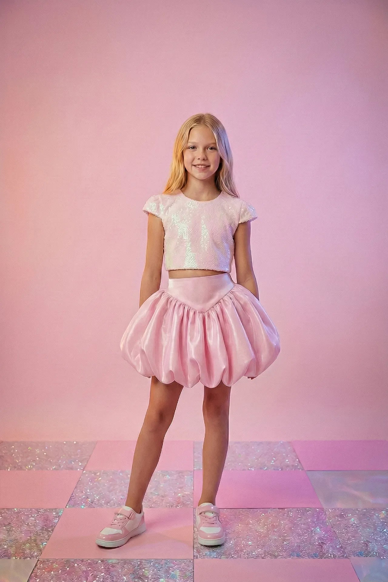 Nova Kız Çocuk Crop - Pembe