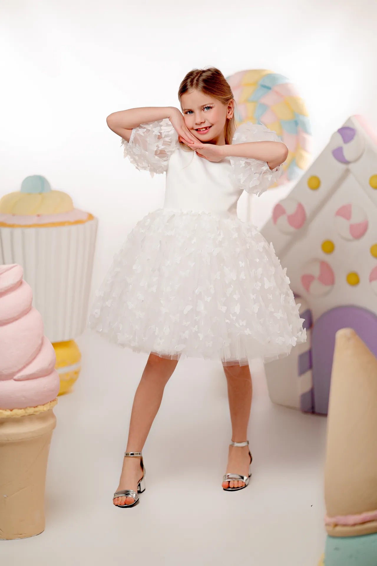 Angelica Kız Çocuk Abiye Elbise - Beyaz