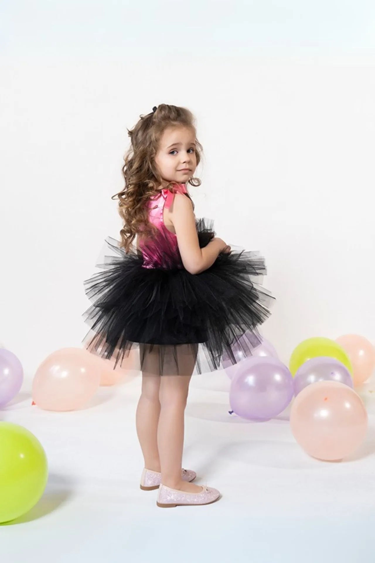 Ballerina Kız Çocuk Abiye Elbise - Pembe