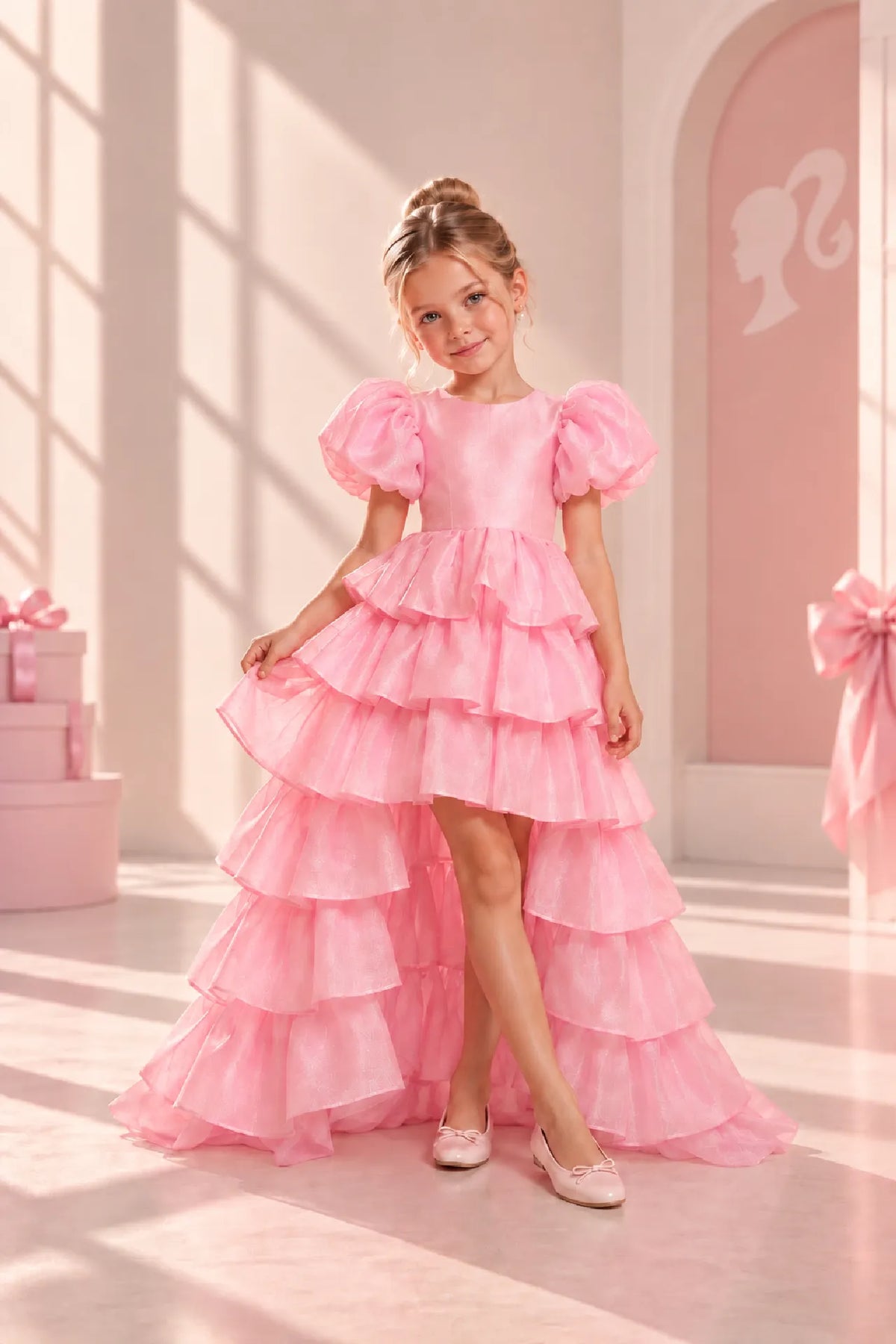 Barbie Elara Kız Çocuk Abiye Elbise - Pembe
