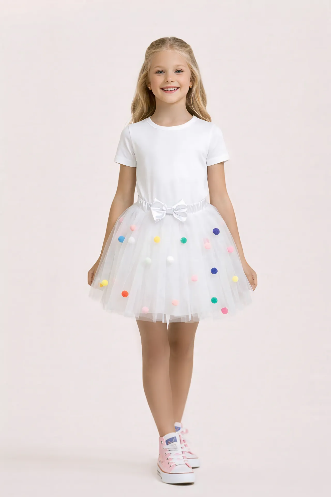 Bonbon Kız Çocuk Etek - Beyaz