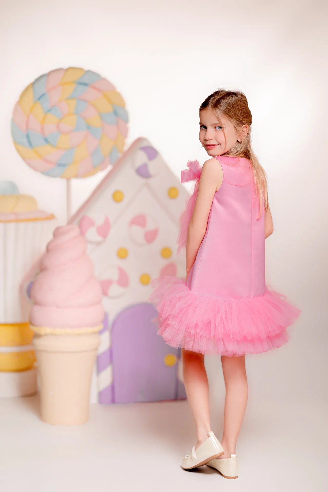 Candy Pop Kız Çocuk Abiye Elbise - Pembe