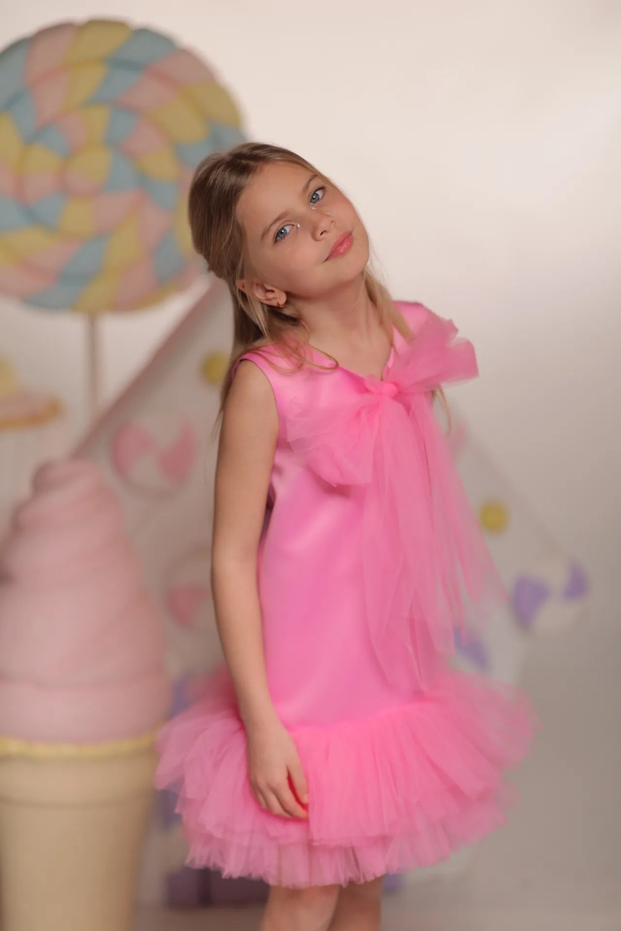 Candy Pop Kız Çocuk Abiye Elbise - Pembe