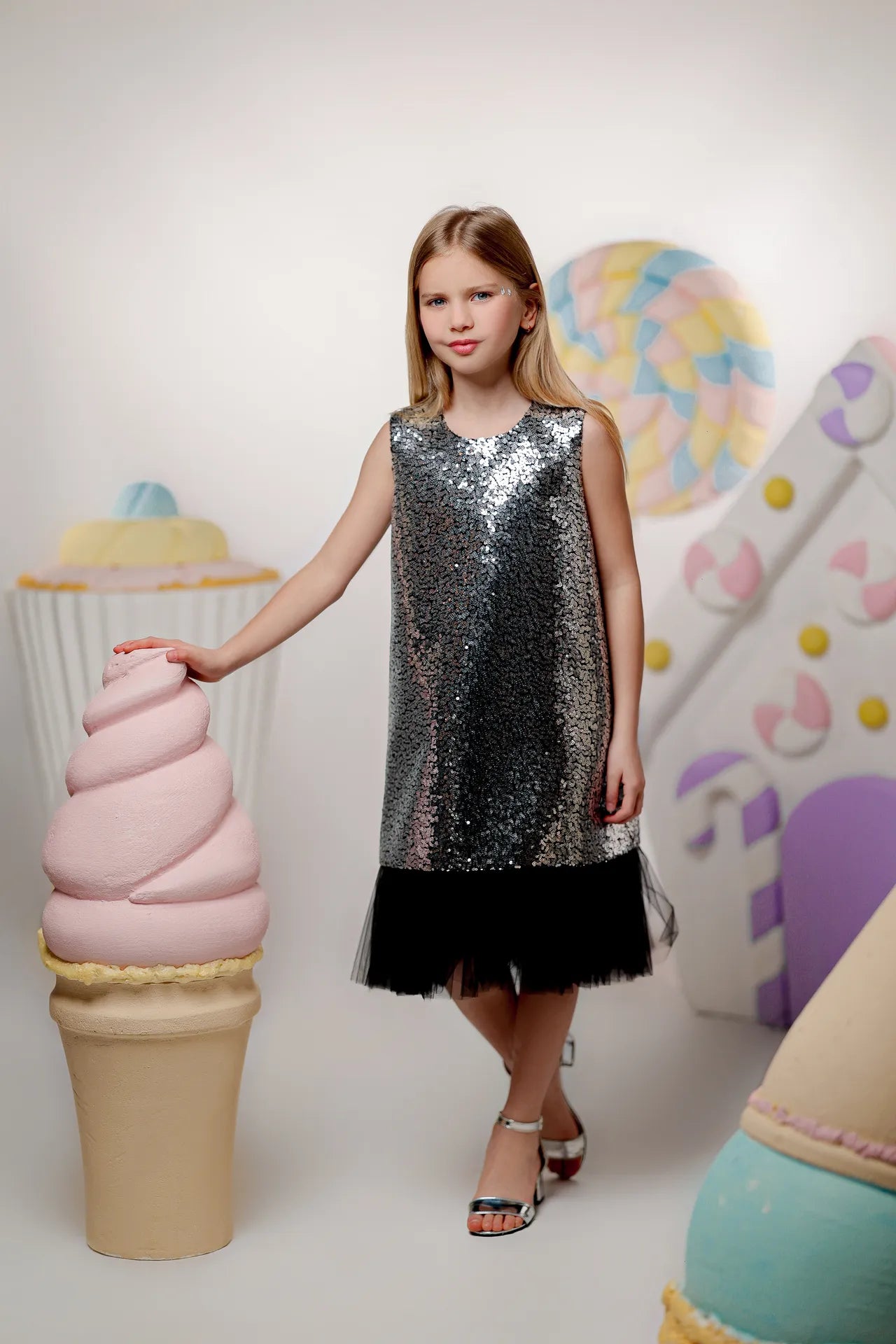 Glow Kız Çocuk Abiye Elbise - Siyah