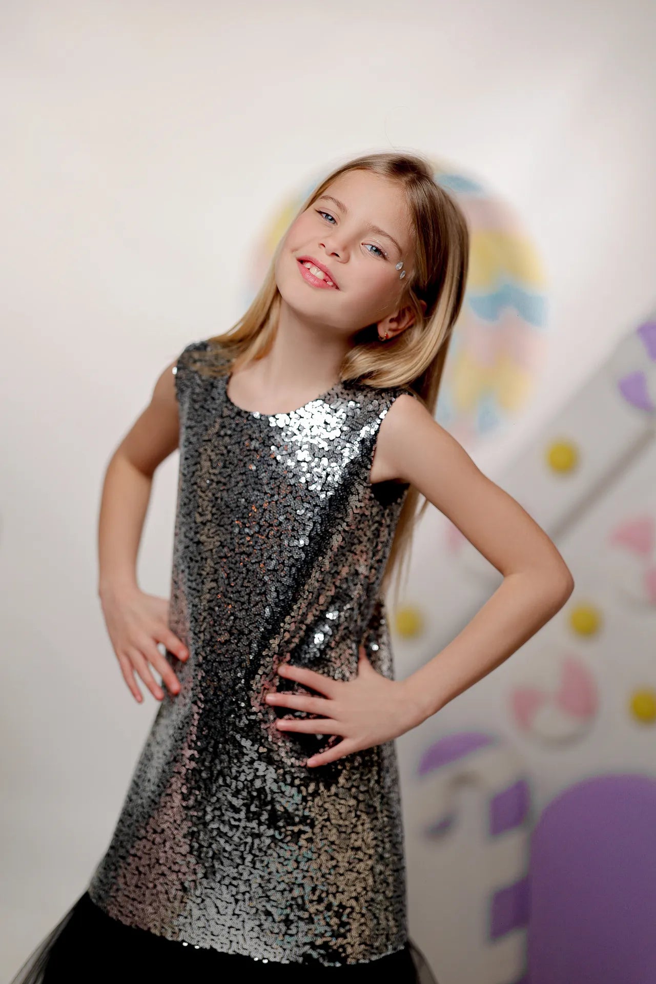 Glow Kız Çocuk Abiye Elbise - Siyah