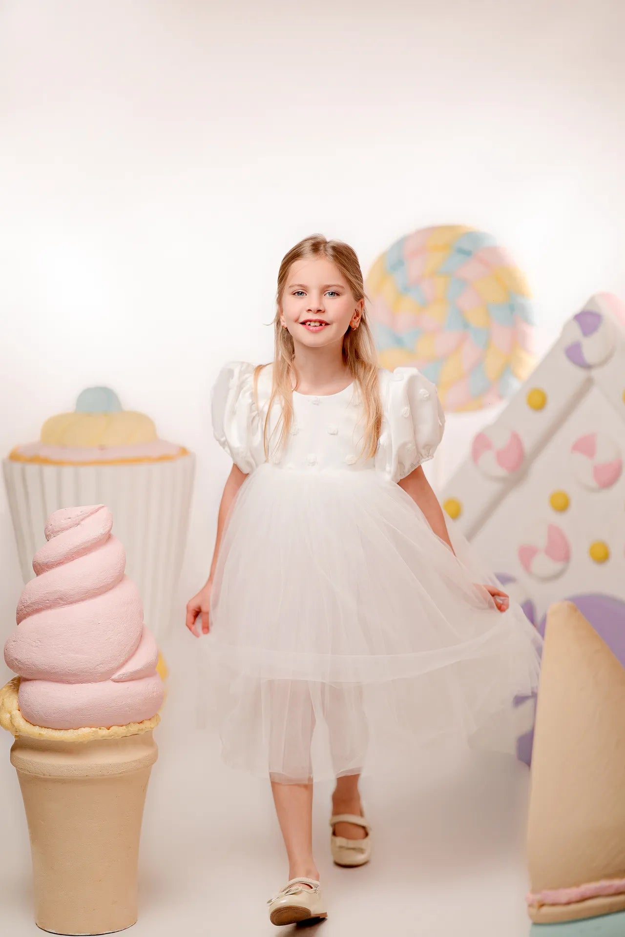 Jasmine Kız Çocuk Abiye Elbise - Beyaz