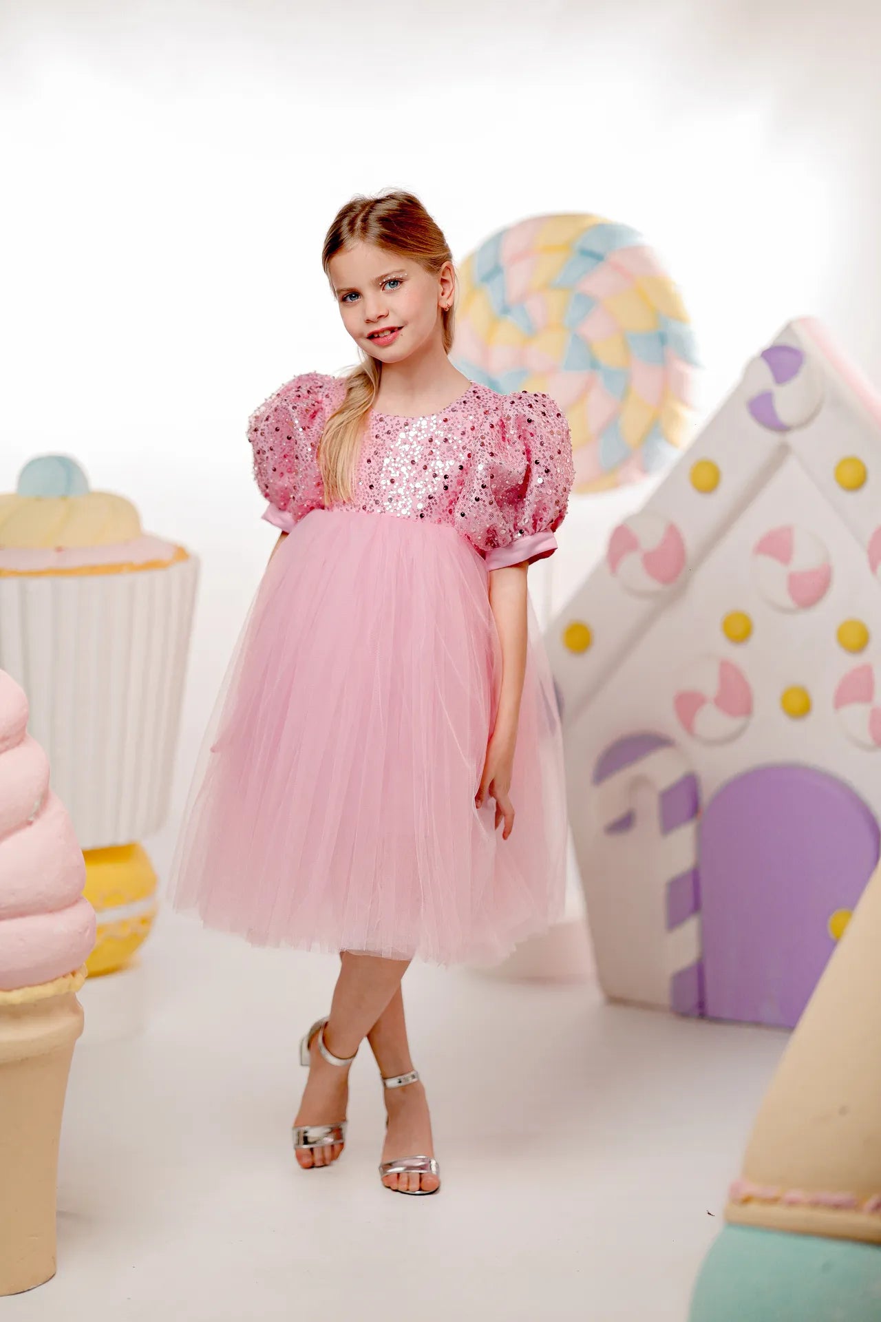 Pearl Kız Çocuk Abiye Elbise - Pembe