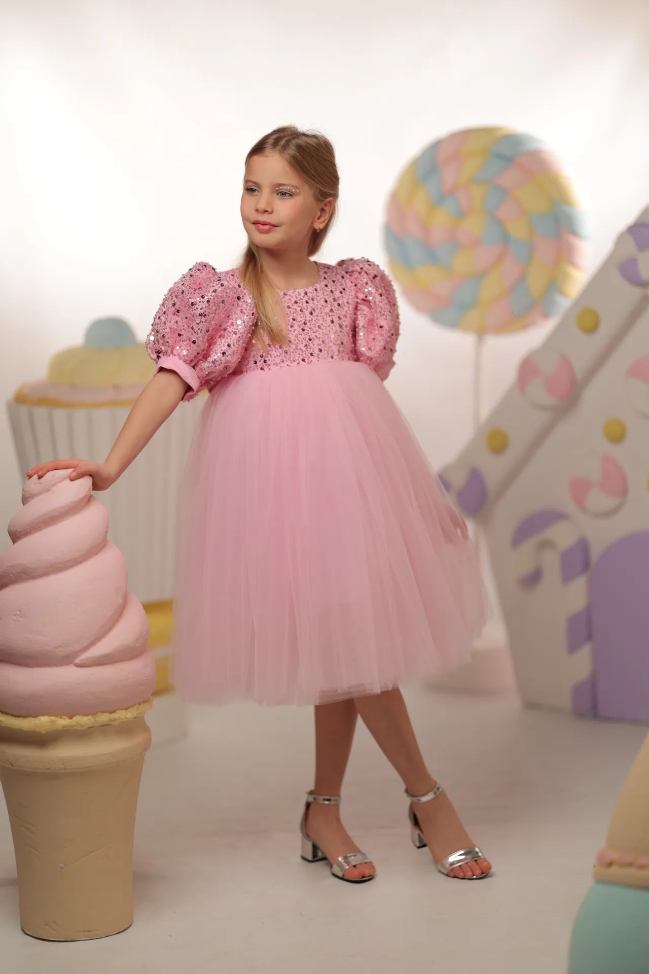 Pearl Kız Çocuk Abiye Elbise - Pembe