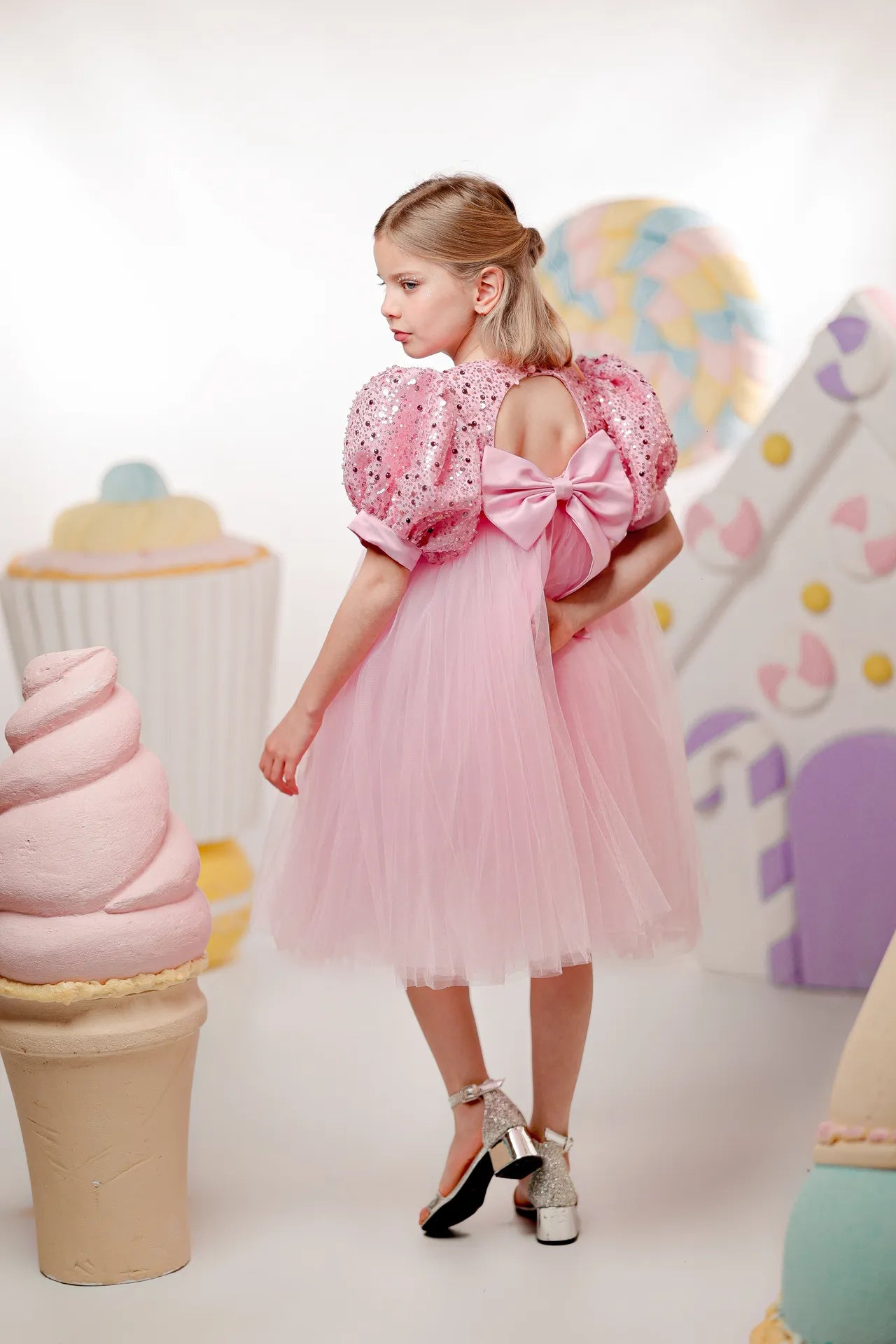 Pearl Kız Çocuk Abiye Elbise - Pembe