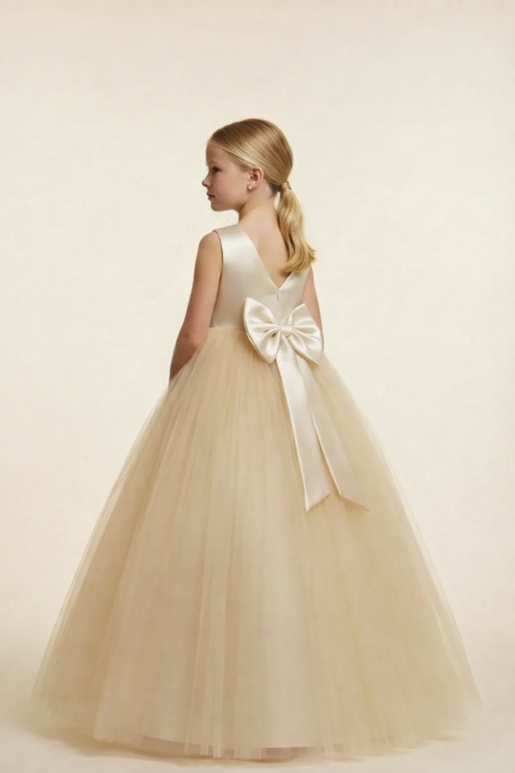 Princess Bride Kız Çocuk Abiye Elbise - Krem