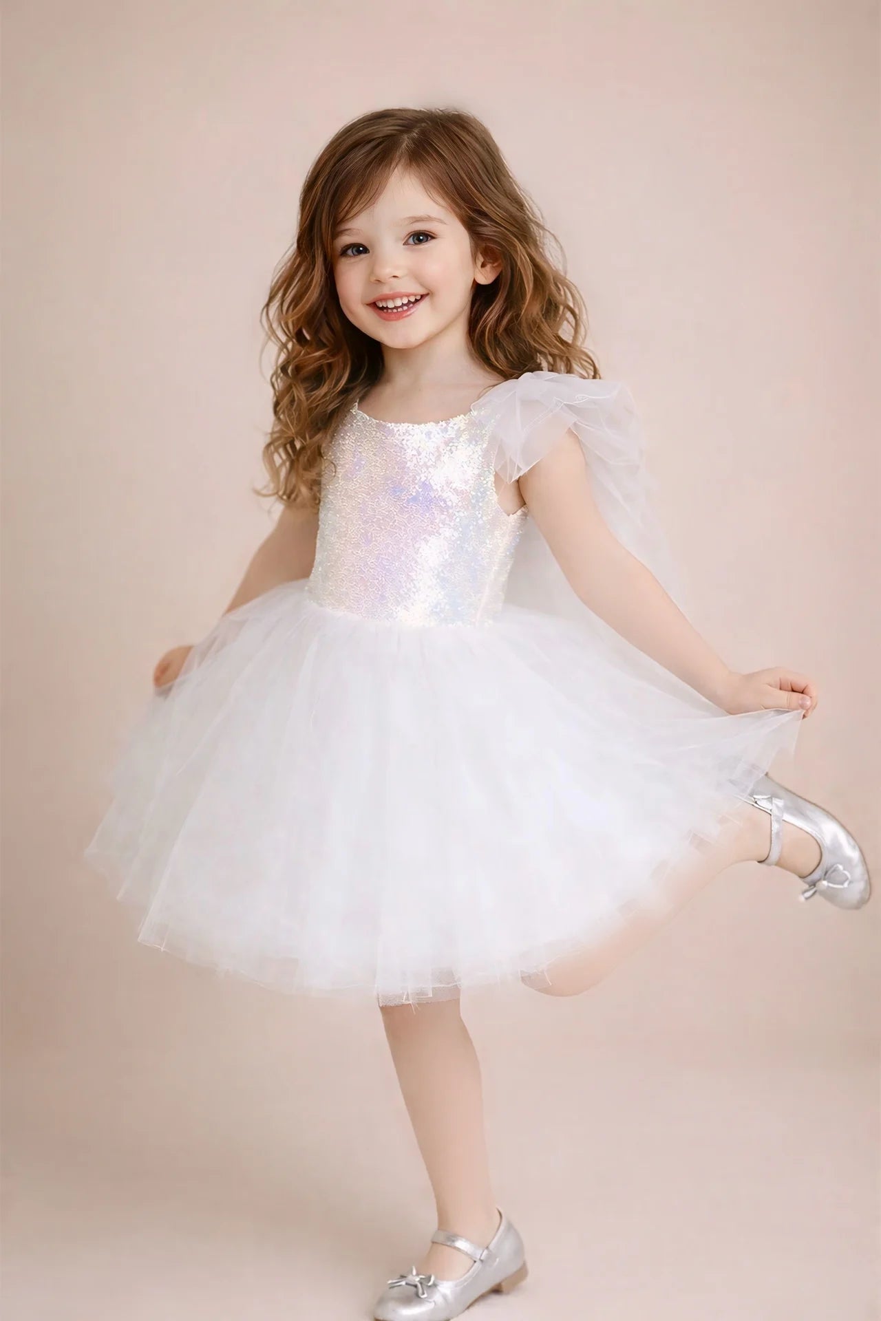 Rosalie Kız Çocuk Abiye Elbise - Beyaz