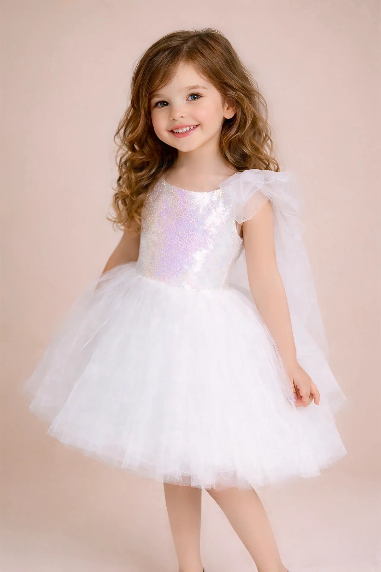 Rosalie Kız Çocuk Abiye Elbise - Beyaz