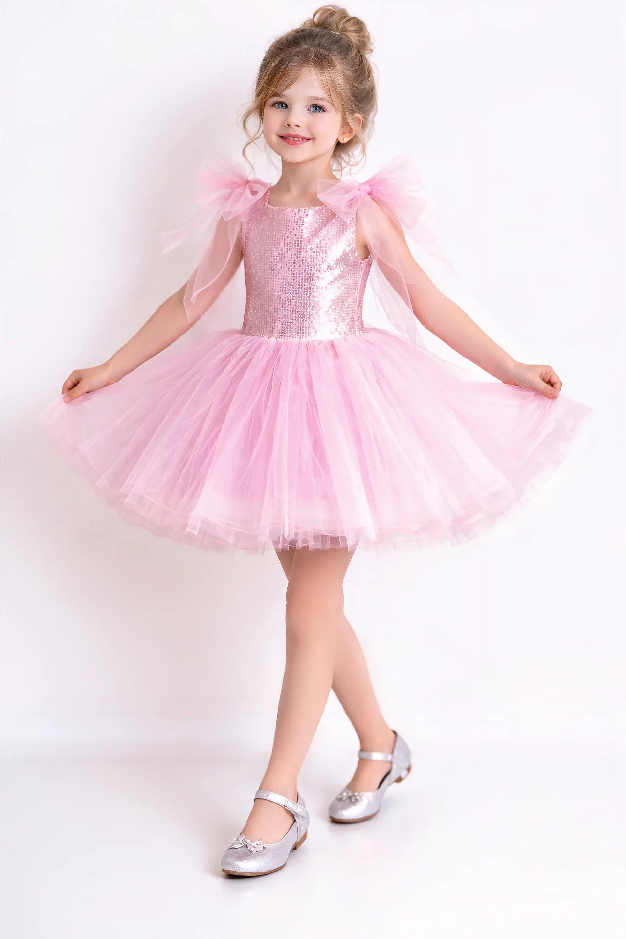 Rosalie Kız Çocuk Abiye Elbise - Pembe