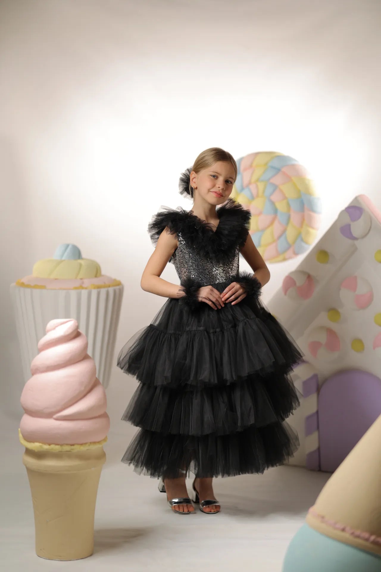 Sirius Kız Çocuk Abiye Elbise - Siyah