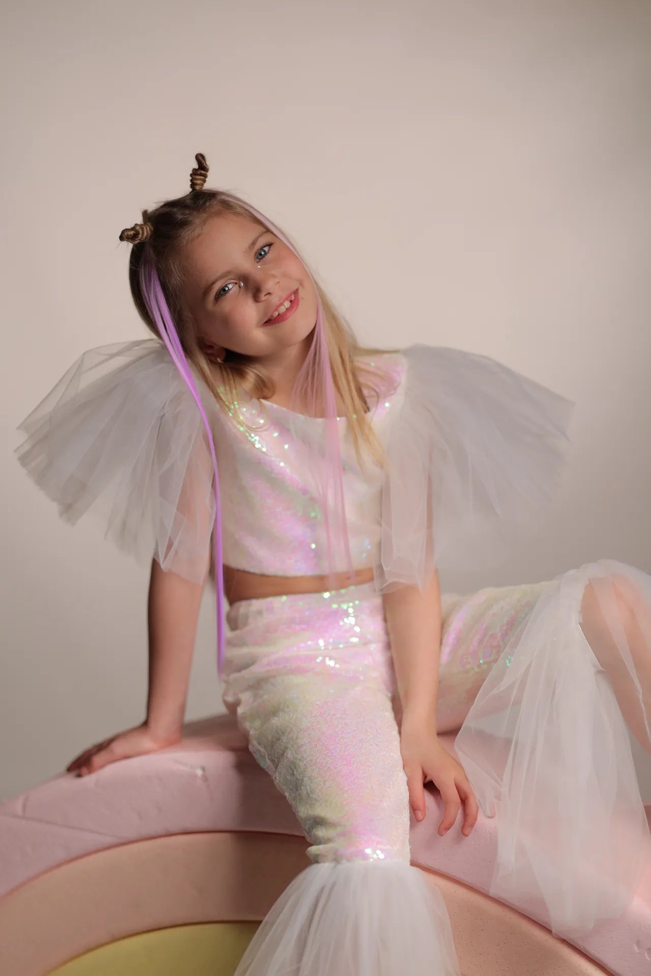 Star Kız Çocuk Crop ve Pantolon Takım - Beyaz