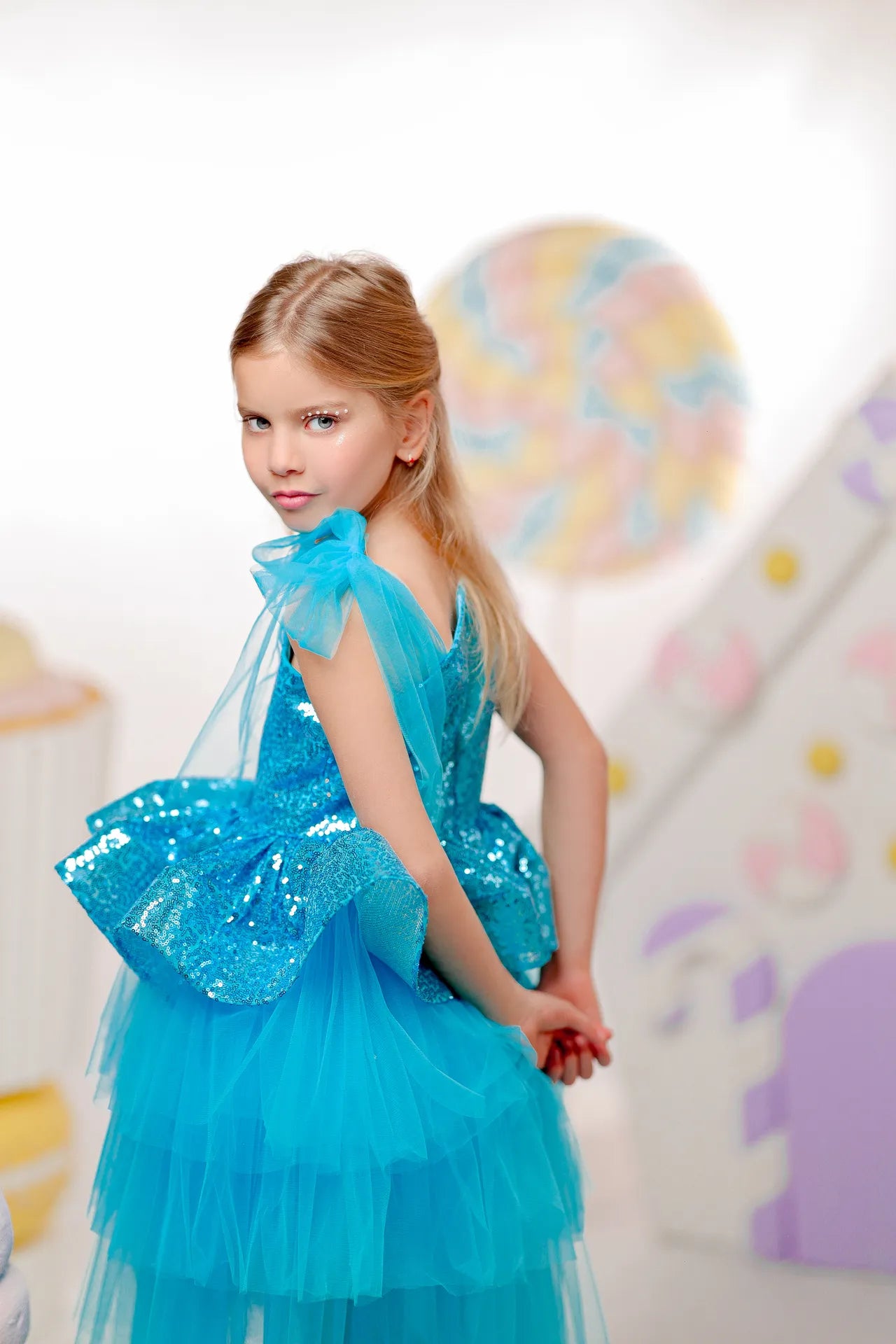 Twinkle Kız Çocuk Abiye Elbise - Mavi